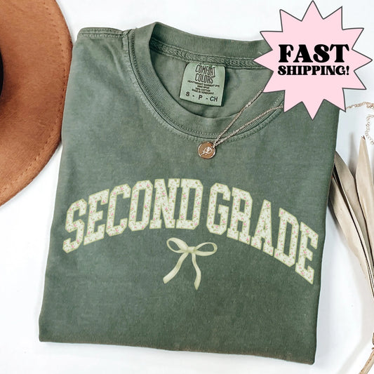 Comfort Colors Teacher Shirt, Second Grade Teacher Shirt, 2nd Grade Shirt, Back to School Shirt, Floral Teacher Appreciation Tshirt Gift