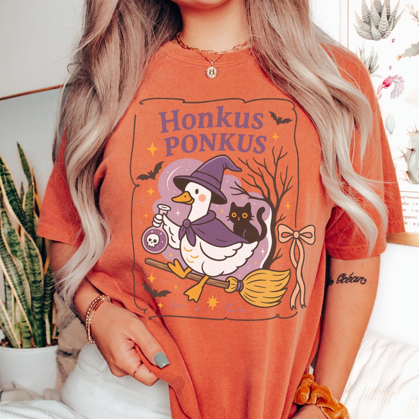 Silly Goose Witch Comfort Colors Halloween Tee