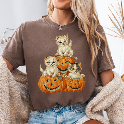 Cats in Pumpkins Comfort Colors Tee