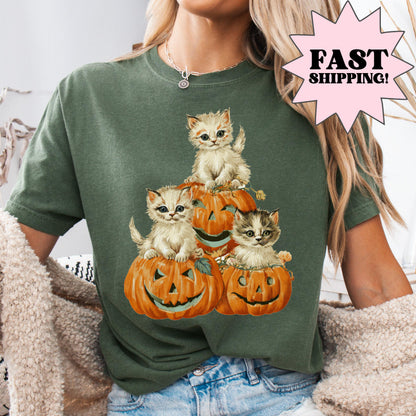 Cats in Pumpkins Comfort Colors Tee