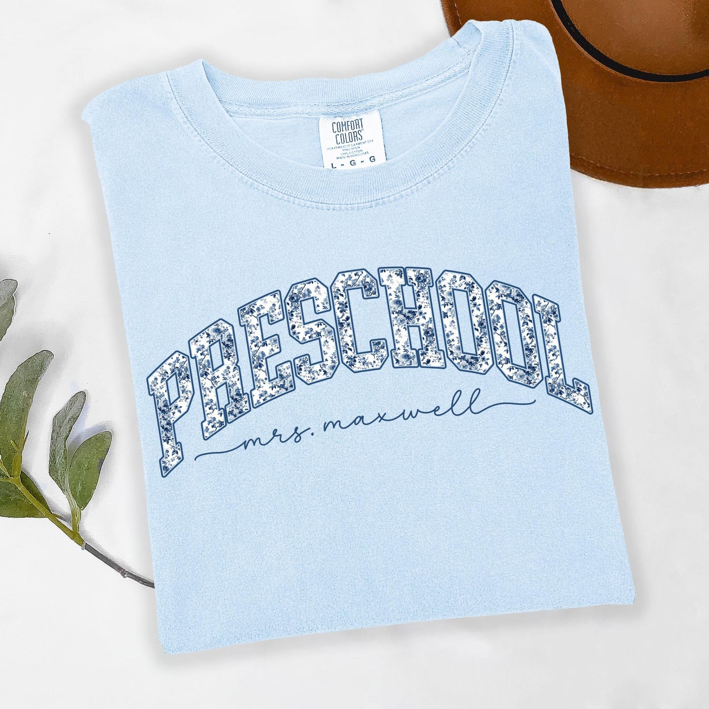 Comfort Colors Teacher Shirt, Pre K Teacher Shirt, Preschool Teacher Shirt, Floral Toile Teacher Tee, Pre K Team Back to School Shirts