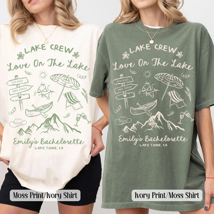 Comfort Colors Lake Bachelorette Shirts, Camp Bachelorette Tees, Love on The Lake Bride Tee, Hiking Bridal Party, Lake Tshirt, Girls Trip