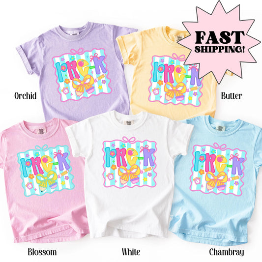 Comfort Colors Preschool Kids Shirt, Pre K Grade Youth Shirt, Kindergarten Shirt, Pre K Tee, Back to School Shirt, Kids School Tee