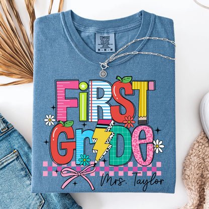 Comfort Colors Teacher Shirt, First Grade Teacher Shirt, 1st Grade Teacher Shirt, 1st Grade Teacher Tee, Back to School Shirt, Teacher Tee