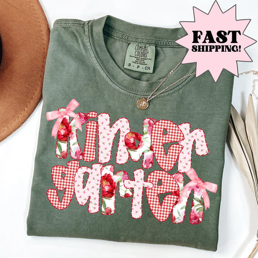 Comfort Colors Teacher Shirt, Kindergarten Teacher Shirt, Kindergarten Shirt, Floral Back to School Shirt, Custom Teacher Appreciation Tee