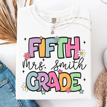 Comfort Colors Teacher Shirt, Fifth Grade Teacher Shirt, 5th Grade Teacher Shirt, 5th Grade Teacher Tee, Back to School Shirt, Teacher Tee