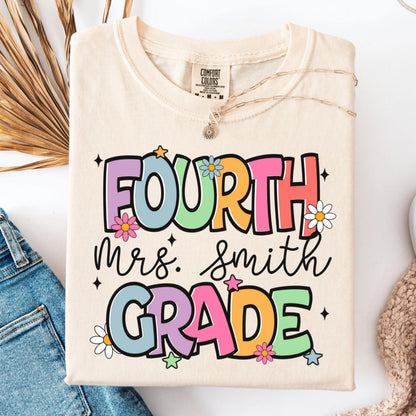 Comfort Colors Teacher Shirt, Fourth Grade Teacher Shirt, 4th Grade Teacher Shirt, Back to School Shirt, Custom Teacher Appreciation Tee
