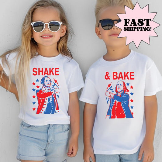 Comfort Colors Kids 4th of July Shirt, Youth USA Shirt, Shake And Bake Shirt, Matching Kids Fourth of July Tees, President Kids Shirt
