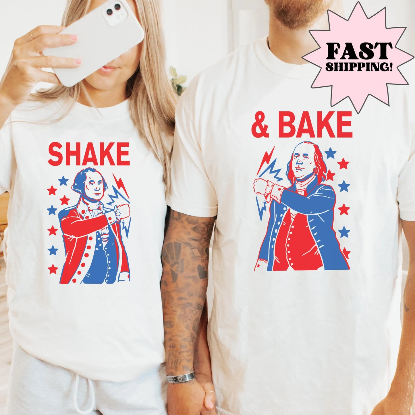 Comfort Colors 4th of July Shirt, USA Shirt, Fourth of July Shirt, Shake N Bake Shirts, Matching Couple Shirt, Funny President Shirts