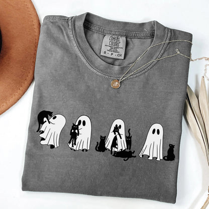 Ghost And Black Cat Comfort Colors Tee