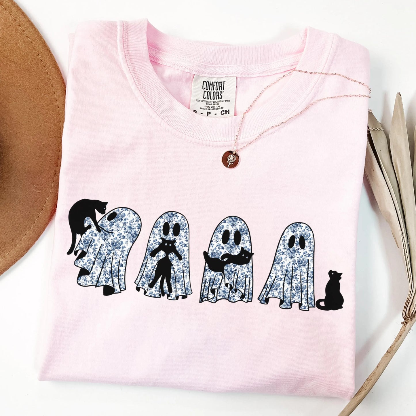 Floral Toile Ghost Comfort Colors Tee