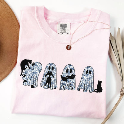 Floral Toile Ghost Comfort Colors Tee