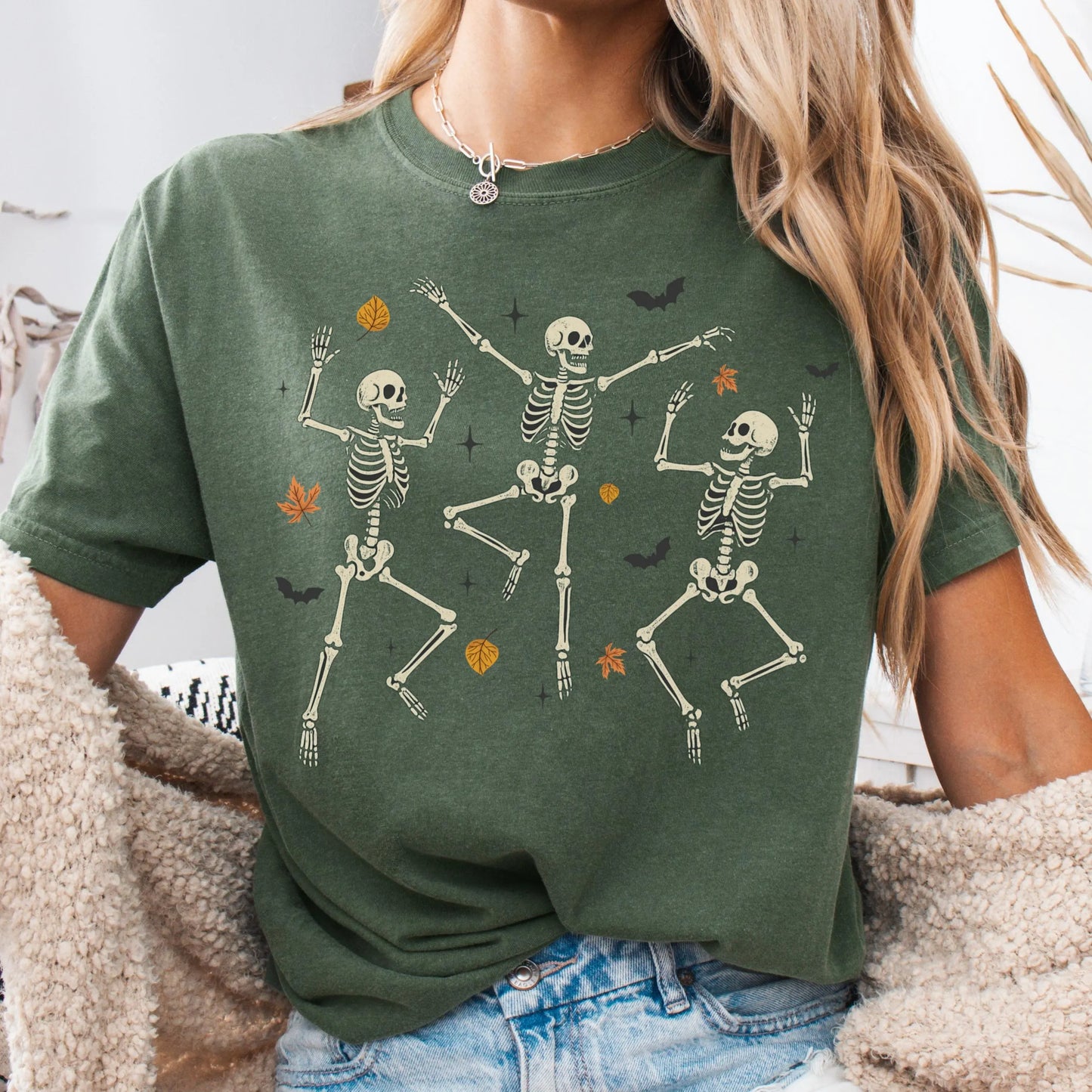 Dancing Skeleton Fall Comfort Colors Tee