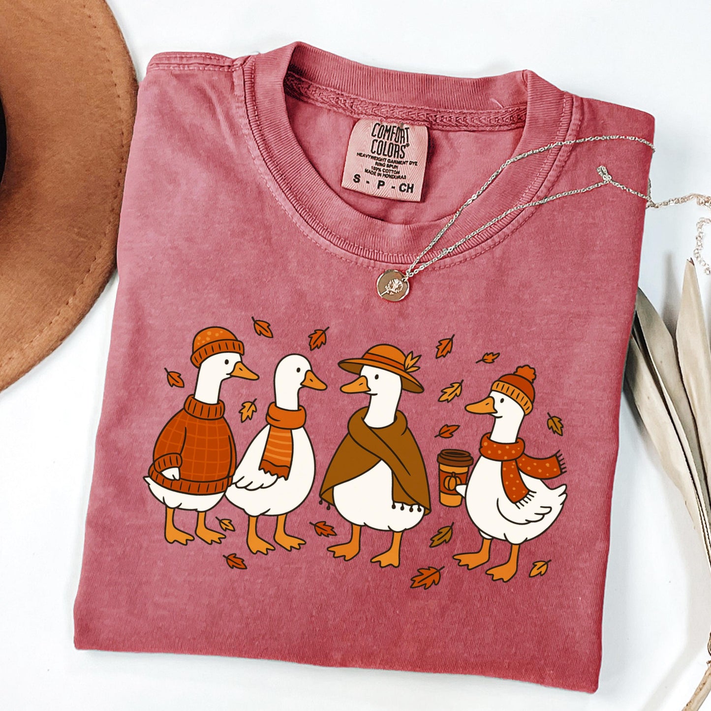 Cozy Coffee Fall Goose Comfort Colors Shirt