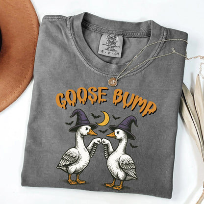 Fist Bumping Halloween Goose Comfort Colors Tee
