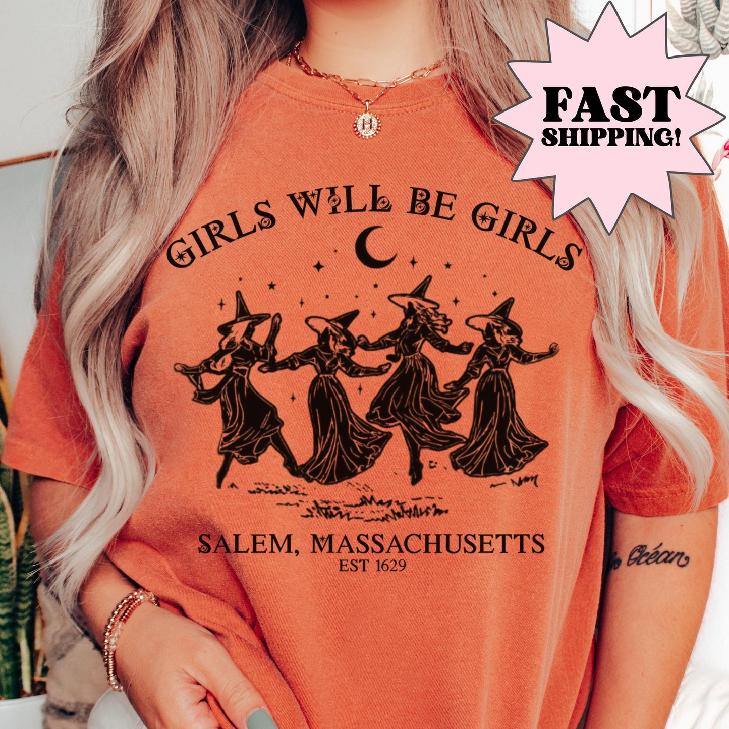 Salem Witch Girls Will Be Girls Comfort Colors Tee