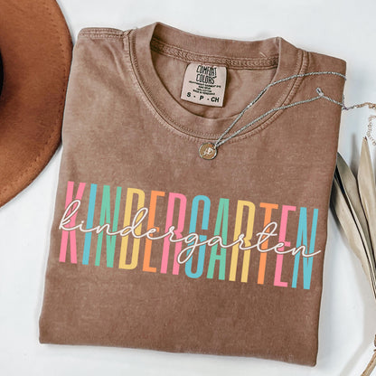 Comfort Colors Teacher Shirt, Kindergarten Teacher Shirt, Kindergarten Team Shirt, Back to School Shirt, Custom Teacher Appreciation Tee