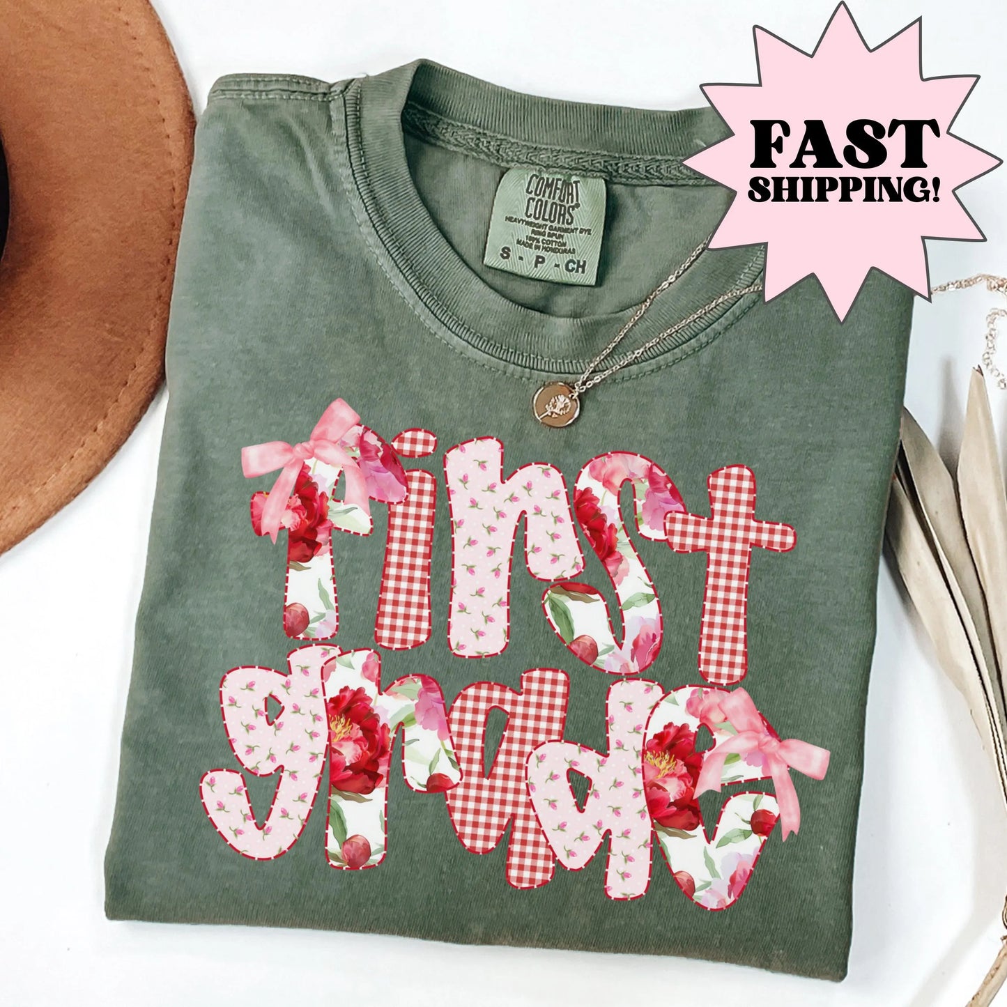 Comfort Colors Teacher Shirt, First Grade Teacher Shirt, 1st Grade Shirt, Floral Back to School Shirt, 1st Grade Teacher Appreciation Tee