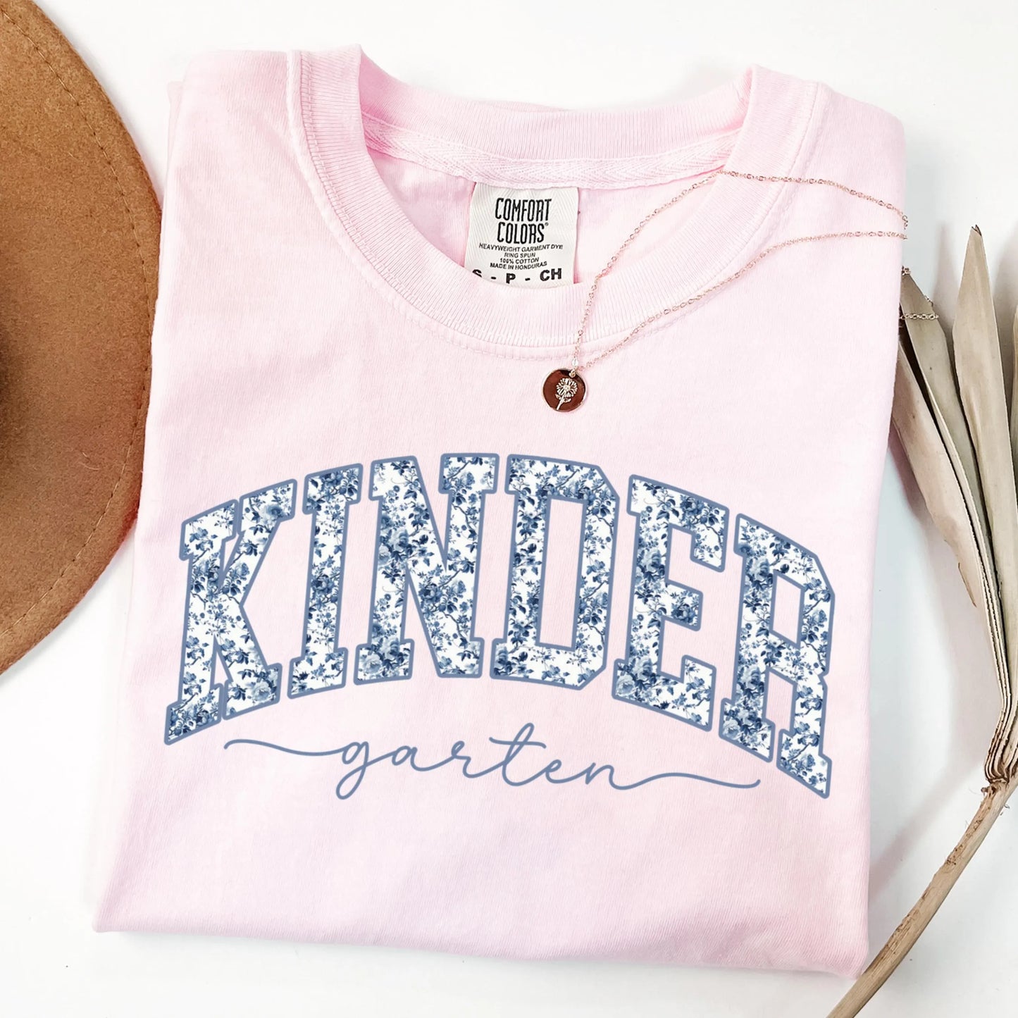 Comfort Colors Teacher Shirt, Kindergarten Grade Teacher Shirt, Kinder Teacher Shirt, Toile De Jouy Floral Teacher Tee, Back to School Shirt