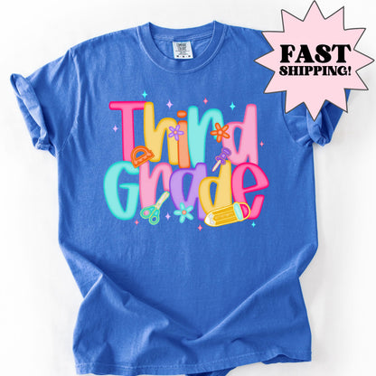 Comfort Colors Teacher Shirt, Third Grade Teacher Shirt, 3rd Grade Teacher Shirt, 3rd Grade Teacher Tee, Back to School Shirt, Teacher Tee