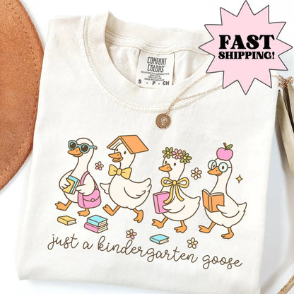 Comfort Colors Teacher Shirt, Kindergarten Teacher Teacher Shirt, Goose Shirt, Kinder Teacher Shirt, Back to School Shirt, Teacher Tee