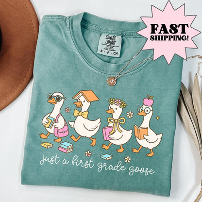 Comfort Colors Teacher Shirt, First Grade Teacher Shirt, Goose Shirt, 1st Grade Teacher Shirt, Back to School Shirt, Teacher Appreciation