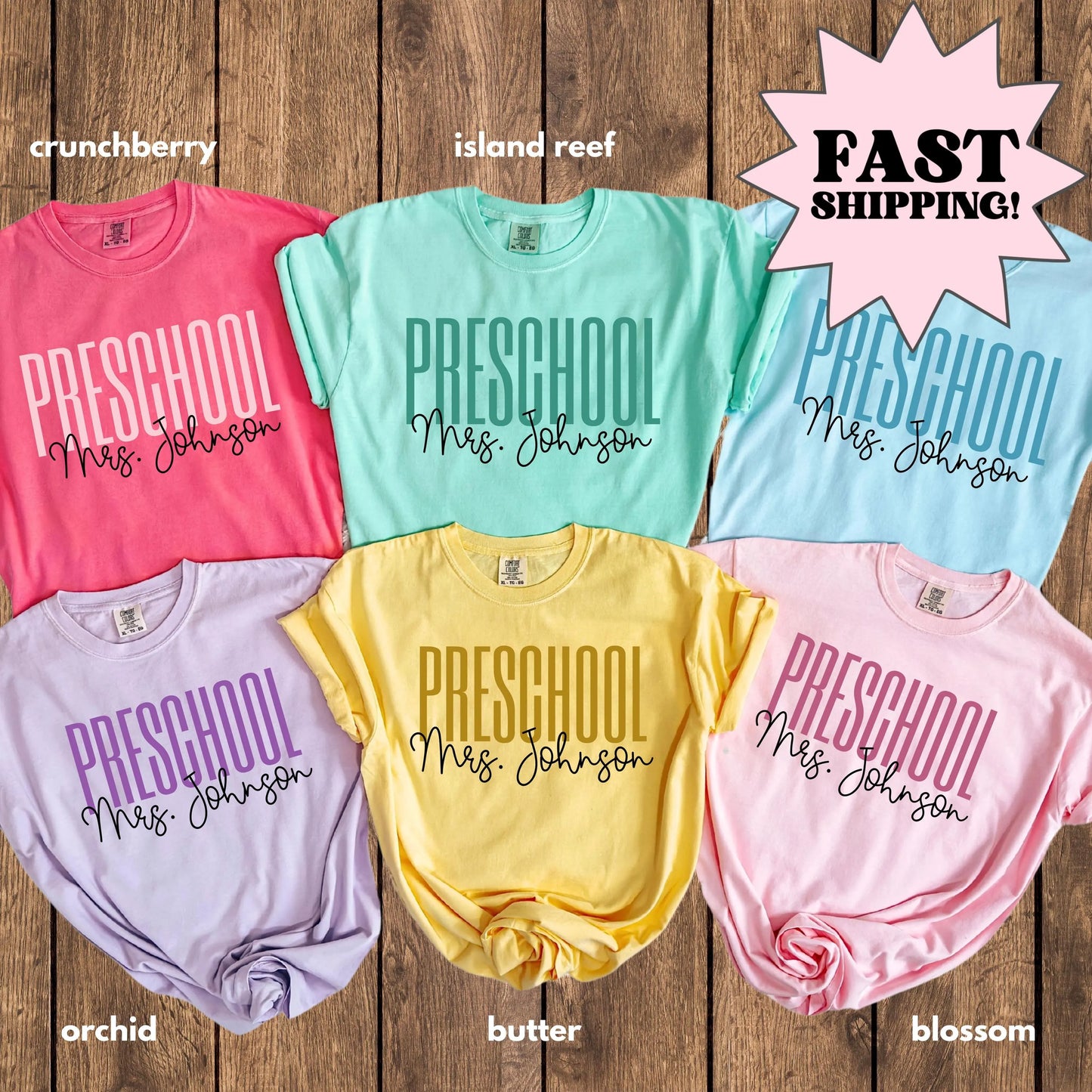 Comfort Colors Teacher Shirt, Pre K Teacher Shirt, Preschool Shirt, Back to School Shirt, Pre-K Dream Team Custom Teacher Appreciation Tee