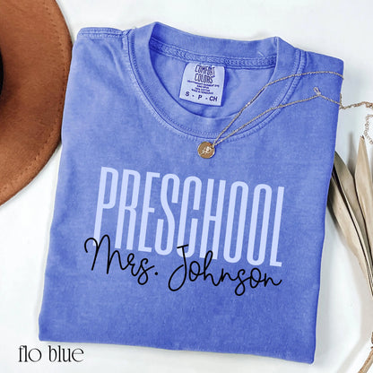 Comfort Colors Teacher Shirt, Pre K Teacher Shirt, Preschool Shirt, Back to School Shirt, Pre-K Dream Team Custom Teacher Appreciation Tee
