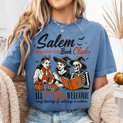 Salem Book Club Comfort Colors Halloween Tee