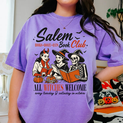 Salem Book Club Comfort Colors Halloween Tee