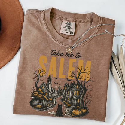 Take Me To Salem Comfort Colors Halloween Tee