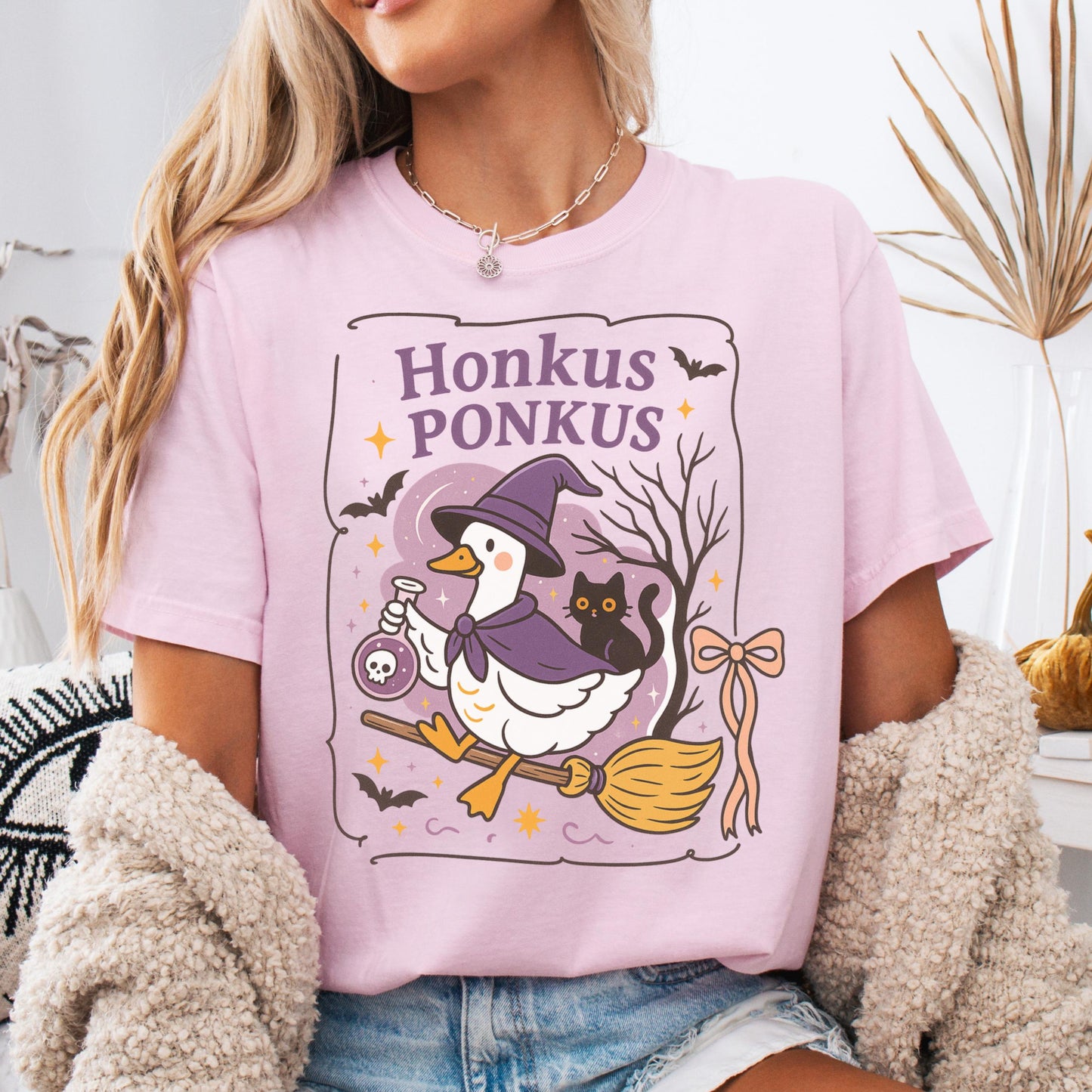 Silly Goose Witch Comfort Colors Halloween Tee