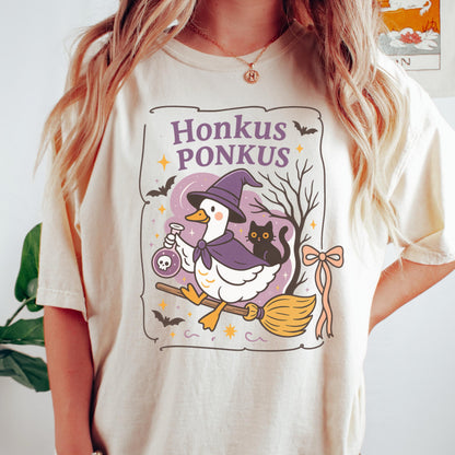 Silly Goose Witch Comfort Colors Halloween Tee