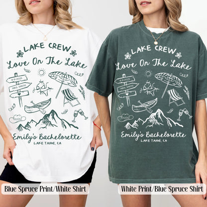 Comfort Colors Lake Bachelorette Shirts, Camp Bachelorette Tees, Love on The Lake Bride Tee, Hiking Bridal Party, Lake Tshirt, Girls Trip