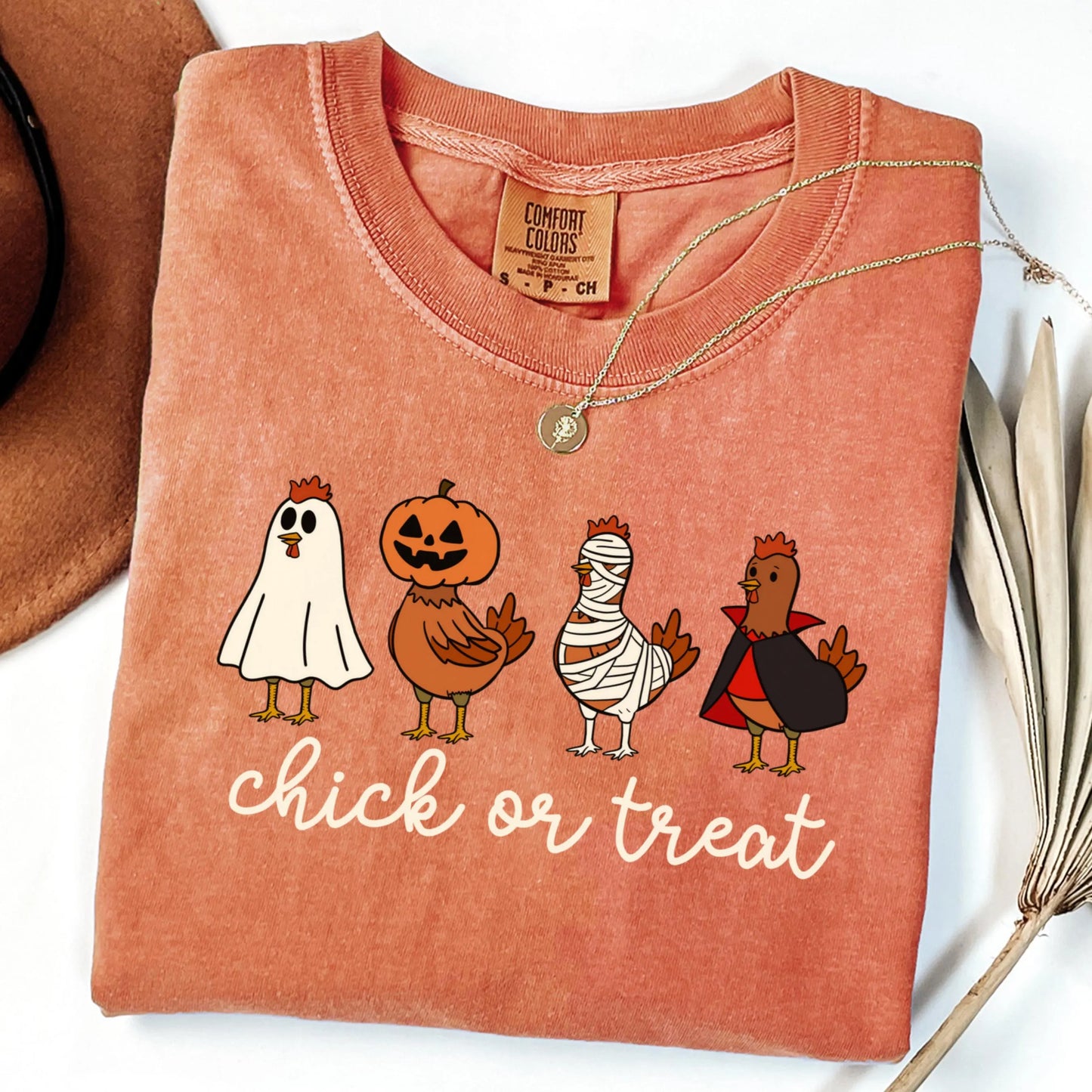 Spooky Chicken Halloween Comfort Colors Tee