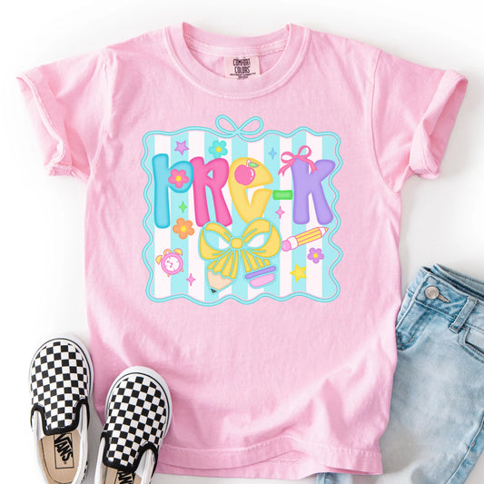 Comfort Colors Preschool Kids Shirt, Pre K Grade Youth Shirt, Kindergarten Shirt, Pre K Tee, Back to School Shirt, Kids School Tee