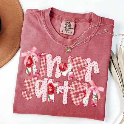 Comfort Colors Teacher Shirt, Kindergarten Teacher Shirt, Kindergarten Shirt, Floral Back to School Shirt, Custom Teacher Appreciation Tee