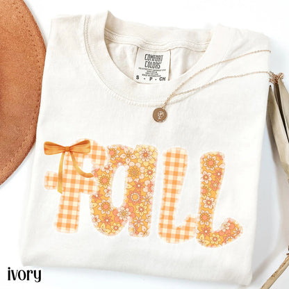 Lace and Gingham Fall Comfort Colors Tee