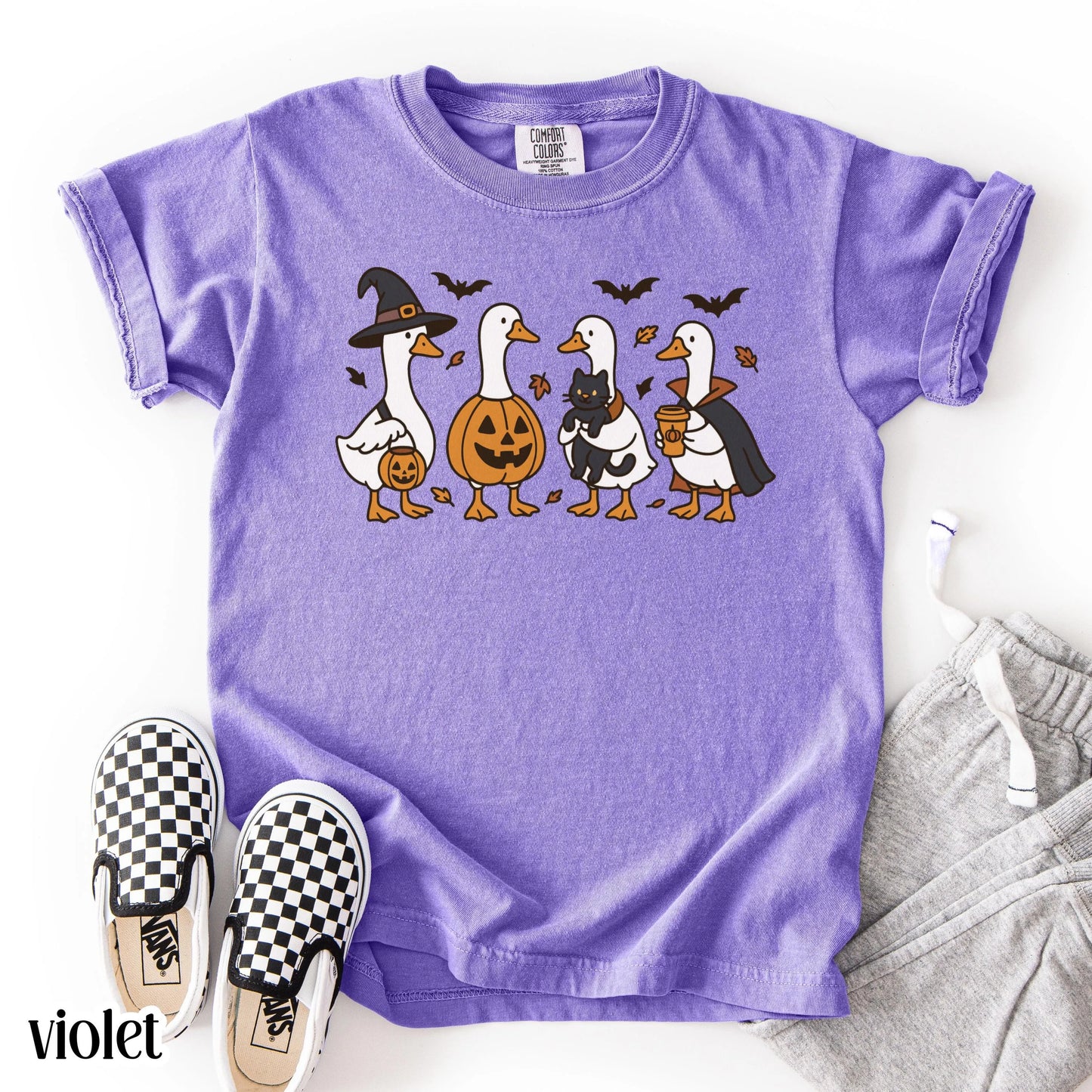 Comfort Colors Kids Halloween Shirt, Goose Shirt, Youth Halloween Shirt, Silly Goose Shirt, Fall Shirt, Spooky Shirt, Pumpkin Costume Shirt