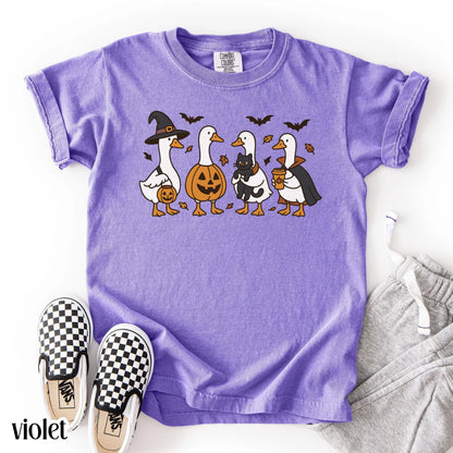 Comfort Colors Kids Halloween Shirt, Goose Shirt, Youth Halloween Shirt, Silly Goose Shirt, Fall Shirt, Spooky Shirt, Pumpkin Costume Shirt