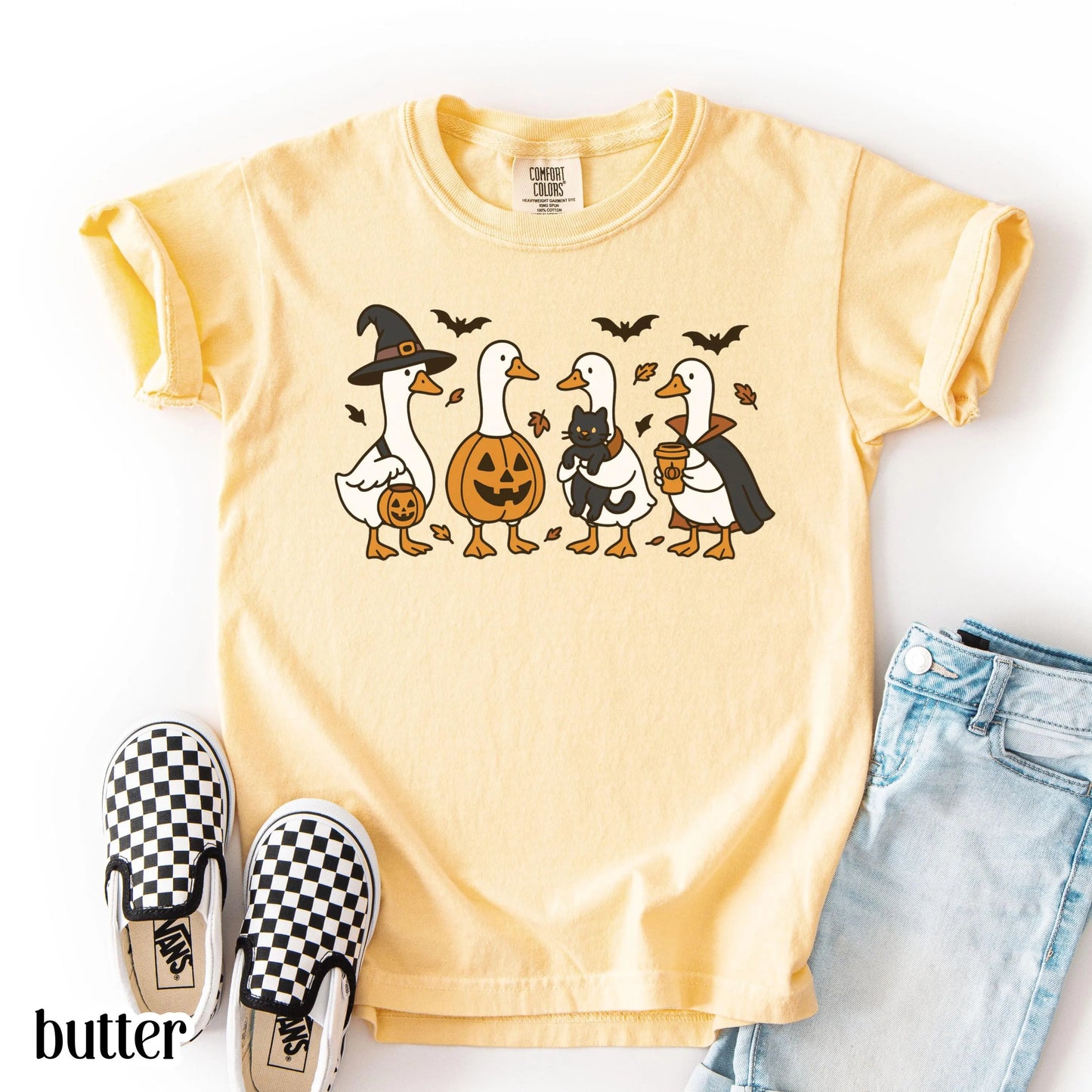 Comfort Colors Kids Halloween Shirt, Goose Shirt, Youth Halloween Shirt, Silly Goose Shirt, Fall Shirt, Spooky Shirt, Pumpkin Costume Shirt