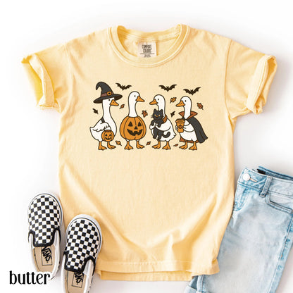 Comfort Colors Kids Halloween Shirt, Goose Shirt, Youth Halloween Shirt, Silly Goose Shirt, Fall Shirt, Spooky Shirt, Pumpkin Costume Shirt