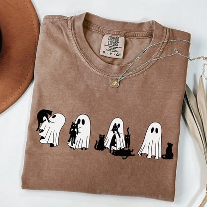 Ghost And Black Cat Comfort Colors Tee