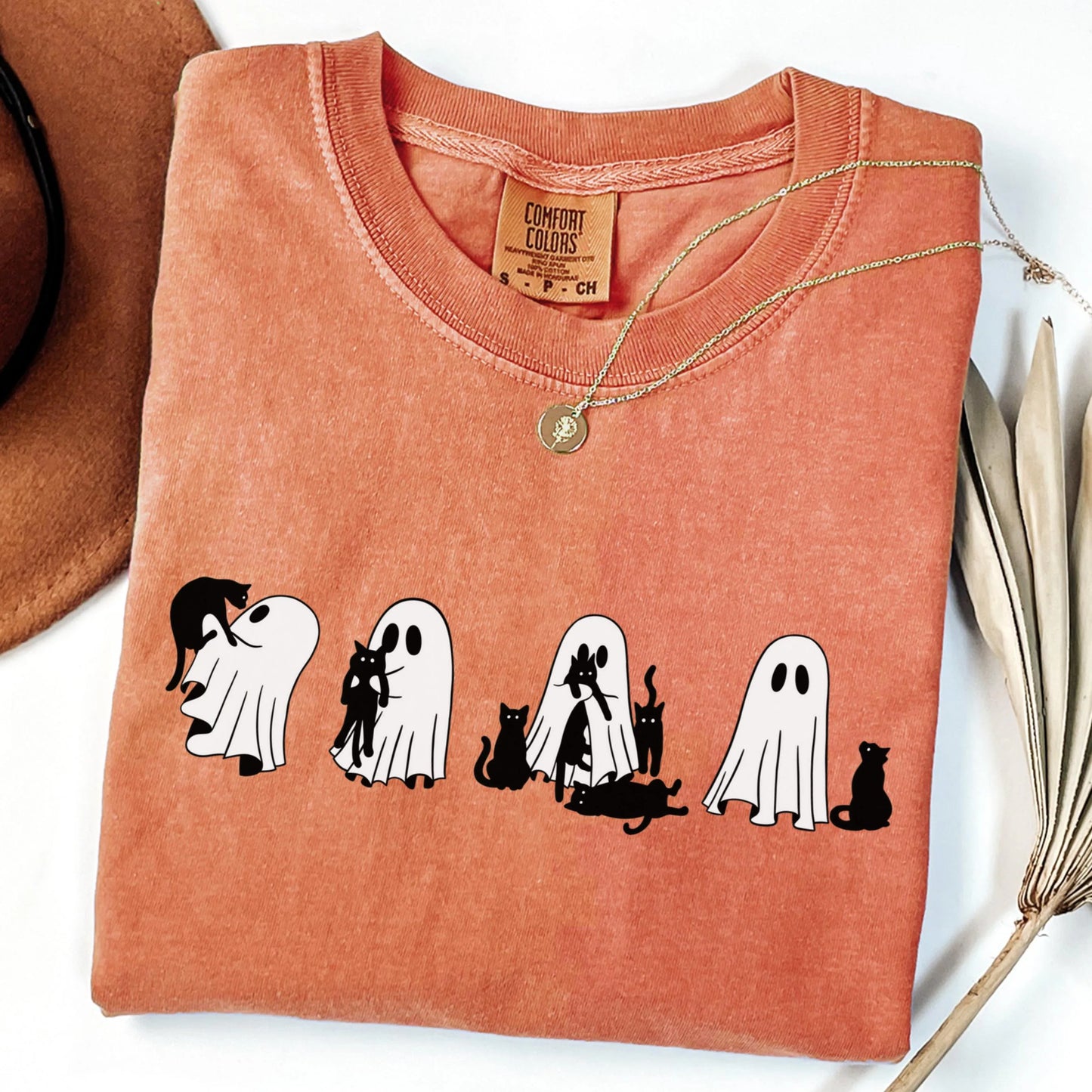 Ghost And Black Cat Comfort Colors Tee