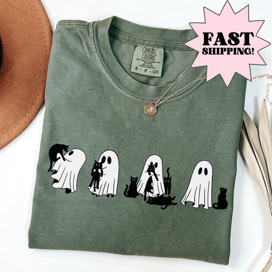 Ghost And Black Cat Comfort Colors Tee