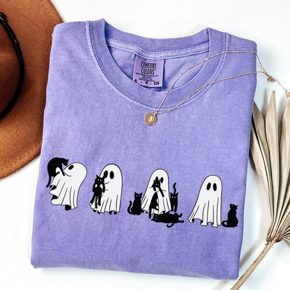 Ghost And Black Cat Comfort Colors Tee