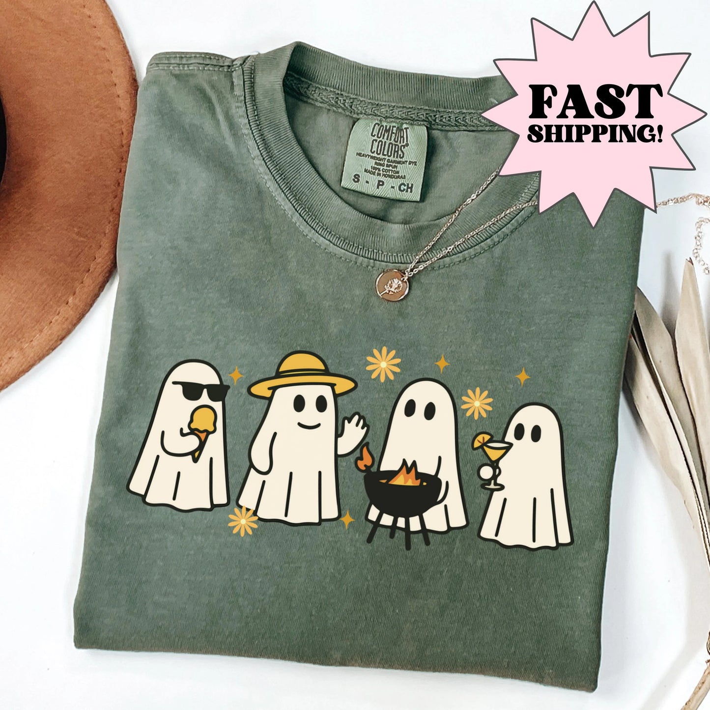 Summerween Ghost BBQ Comfort Colors Tee