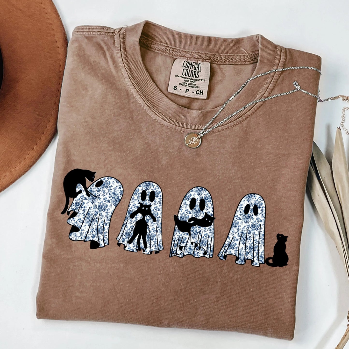 Floral Toile Ghost Comfort Colors Tee