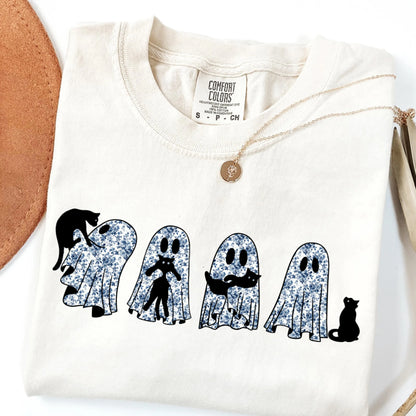 Floral Toile Ghost Comfort Colors Tee