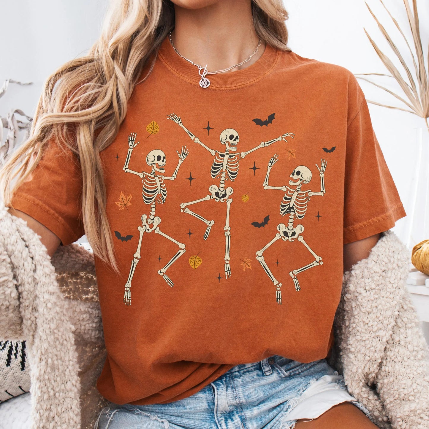 Dancing Skeleton Fall Comfort Colors Tee